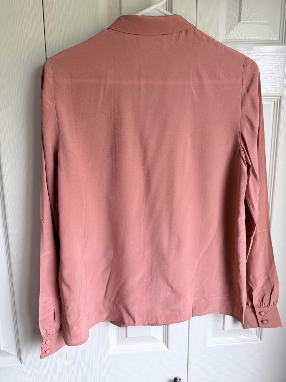 NWT Sezane Joda 100% silk Women's Dusty Rose Button-Front Blouse size 34 - Picture 8 of 9